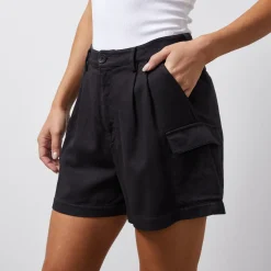 MONROW Soft Twill Cargo Short FADEDBLACK Store